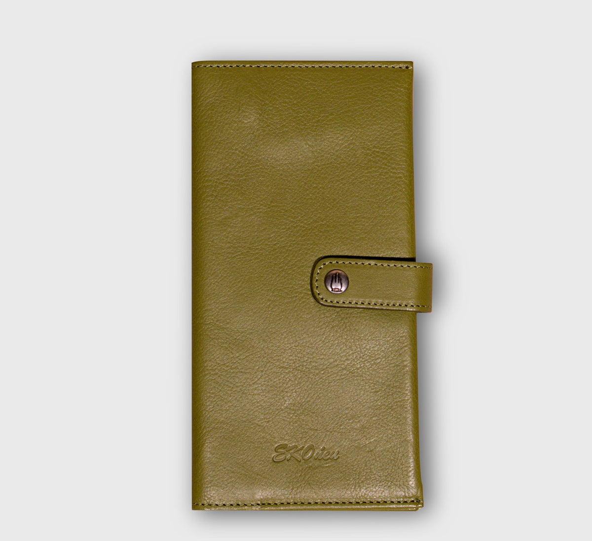 Alma Italian vacchetta leather wallet editorial shot – EKOńeu