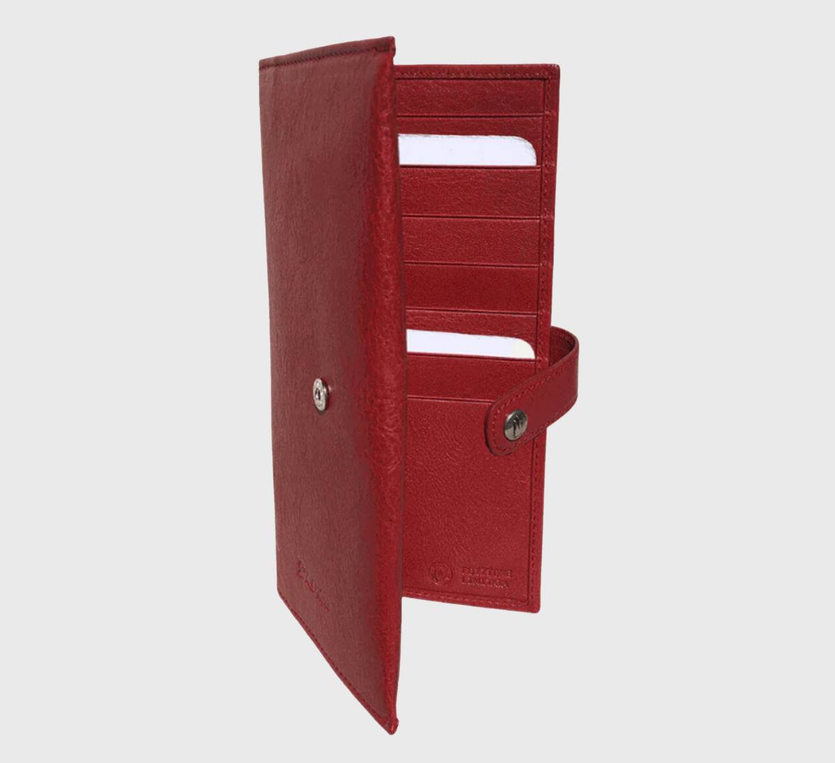 Alma Italian vacchetta leather wallet in red – EKOńeu