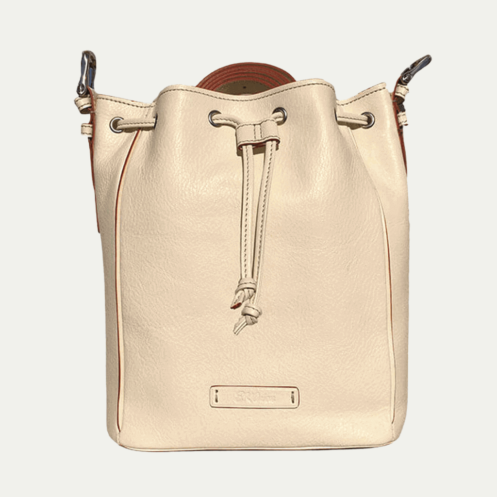 Febe Genuine Leather Drawstring Purse