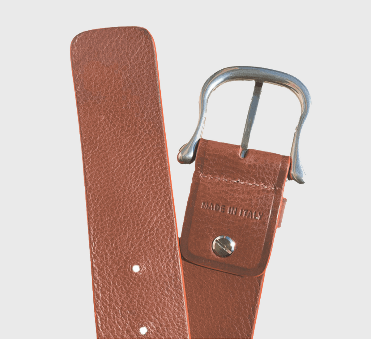 Lazzaro Italian leather belt in dark brown detail – EKOńeu