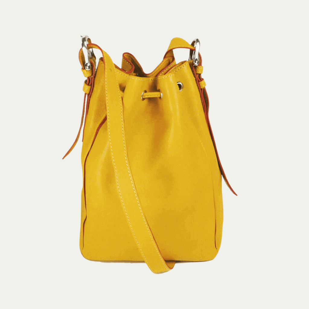 Febe Genuine Leather Drawstring Purse