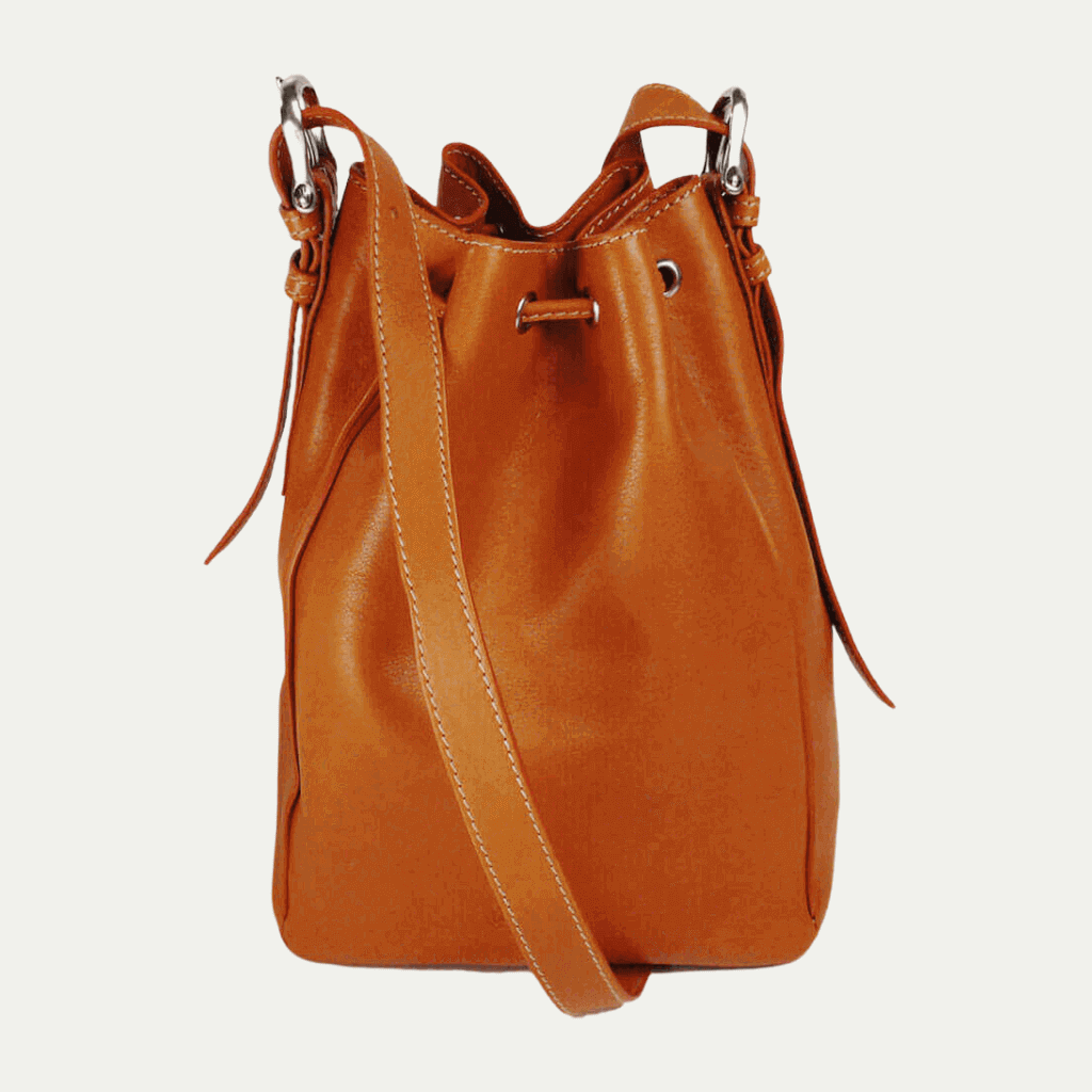 Febe Genuine Leather Drawstring Purse