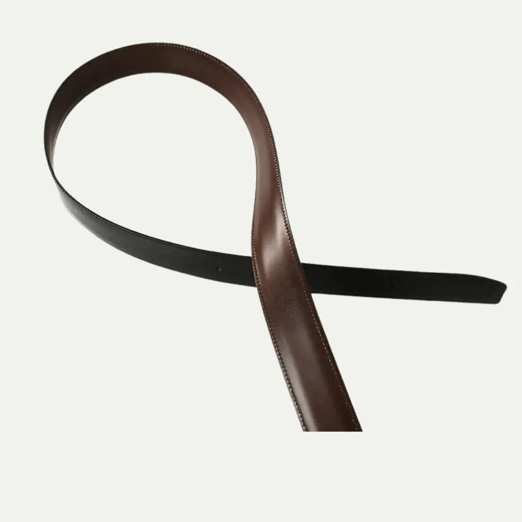 Tonio reversible two-tone Italian leather belt reverse side – EKOńeu